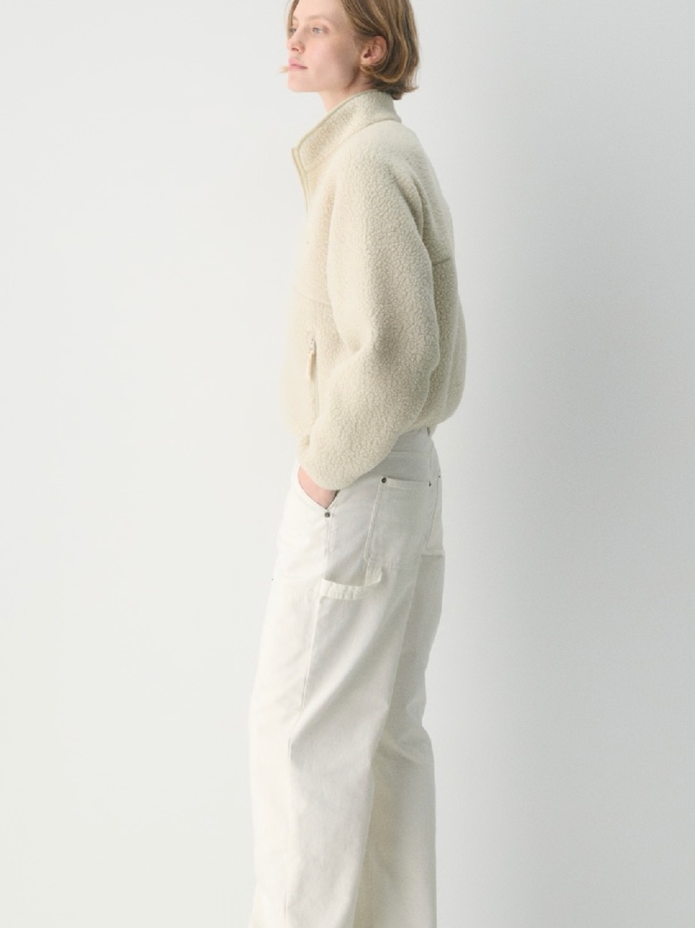 Aritzia TNA Polartec Thermal Pro Fleece Zip-Up Mullein L - Picture 3 of 14